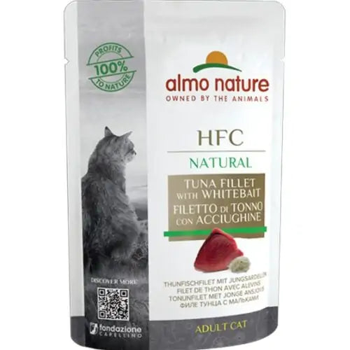 ALMO NATURE HFC Natural Filetto di Tonno con Acciughine 55g Busta ALMO NATURE HFC Natural Filetto di Tonno con Acciughine 55g Busta